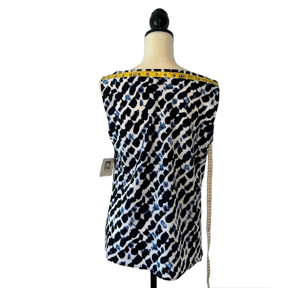 Anne Klein Ultramarine Chic Ink Multi V-Neck Sleeveless Tank Top Size L - Picture 6 of 12